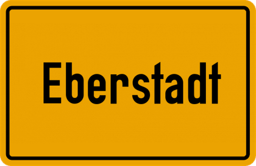 Ortsschild Eberstadt, Kreis Gießen