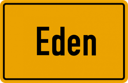 Ortsschild Eden