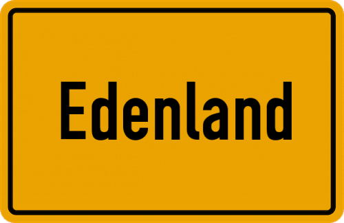 Ortsschild Edenland