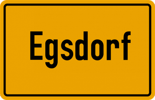 Ortsschild Egsdorf, Niederlausitz