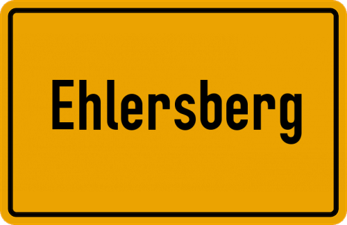 Ortsschild Ehlersberg, Kreis Stormarn