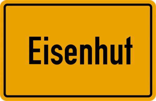Ortsschild Eisenhut, Oberbayern