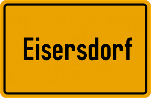 Ortsschild Eisersdorf, Stadt