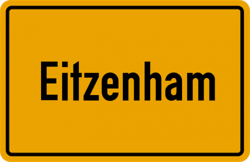 Ortsschild Eitzenham, Niederbayern