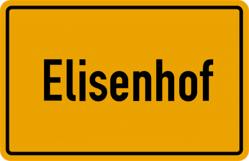 Ortsschild Elisenhof, Kreis Büren, Westfalen