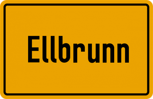 Ortsschild Ellbrunn, Kreis Altötting