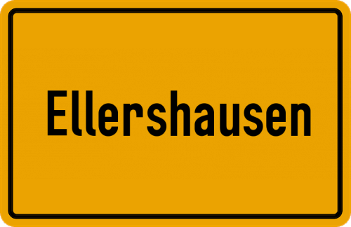 Ortsschild Ellershausen, Kreis Witzenhausen