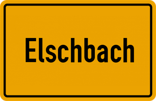 Ortsschild Elschbach, Pfalz