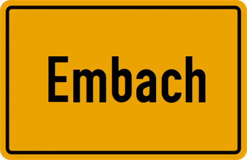 Ortsschild Embach