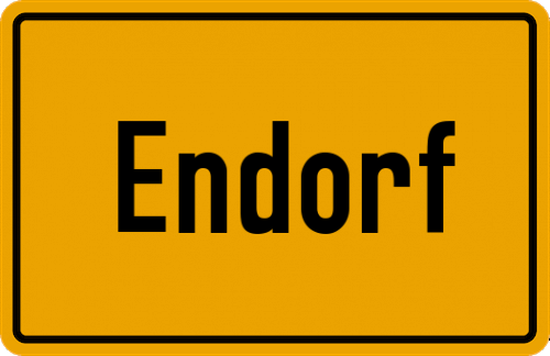 Ortsschild Endorf, Sauerland
