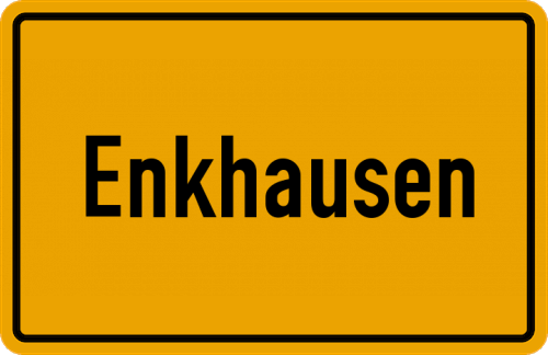 Ortsschild Enkhausen, Kreis Meschede