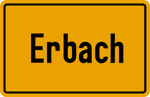 Ortsschild Erbach, Kreis Bergstraße