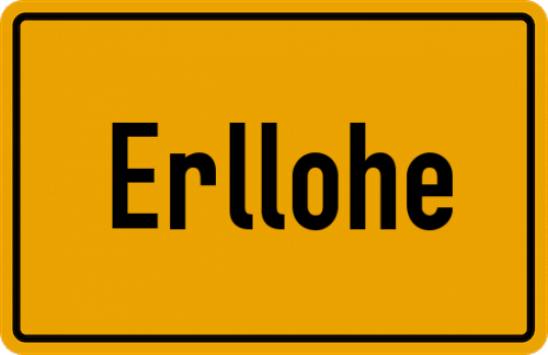 Ortsschild Erllohe, Bayern