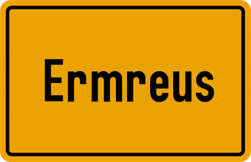 Ortsschild Ermreus, Kreis Forchheim, Oberfranken
