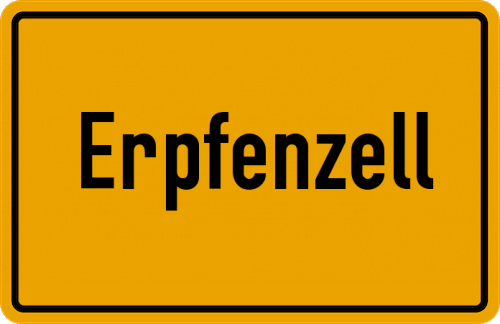Ortsschild Erpfenzell, Oberpfalz
