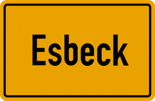 Ortsschild Esbeck, Kreis Helmstedt