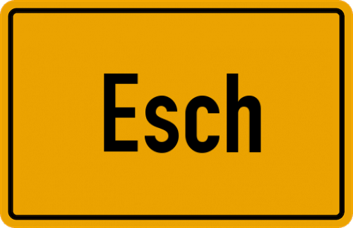 Ortsschild Esch, Kreis Bergheim, Erft