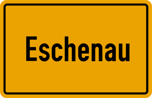 Ortsschild Eschenau, Oberlahnkreis