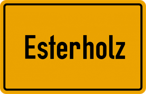 Ortsschild Esterholz, Kreis Uelzen