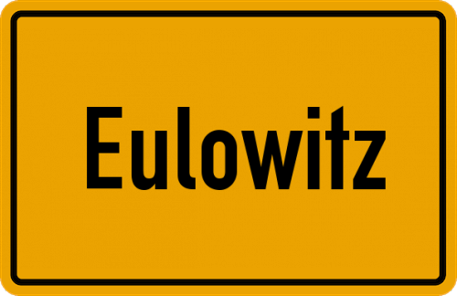 Ortsschild Eulowitz