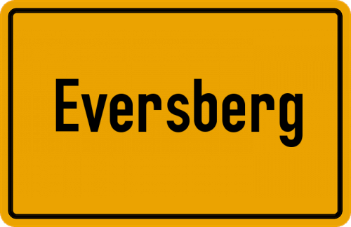 Ortsschild Eversberg, Kreis Meschede