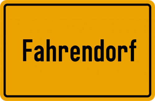 Ortsschild Fahrendorf, Kreis Hzgt Lauenb