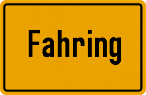 Ortsschild Fahring, Kreis Vilsbiburg