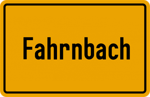 Ortsschild Fahrnbach