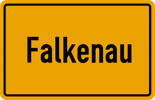 Ortsschild Falkenau, Sachsen
