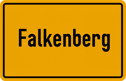Ortsschild Falkenberg, Kreis Cloppenburg