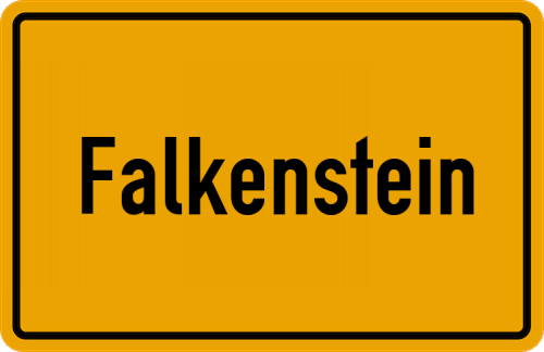 Ortsschild Falkenstein, Pfalz