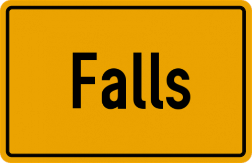 Ortsschild Falls