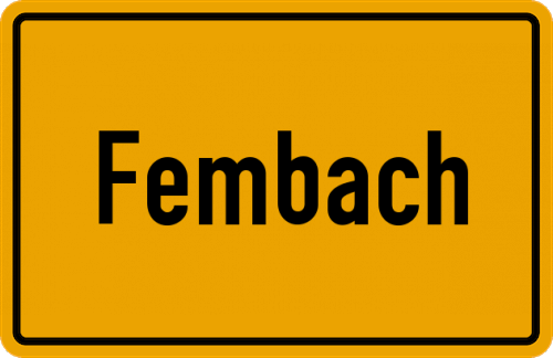 Ortsschild Fembach, Chiemsee