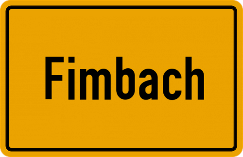 Ortsschild Fimbach, Niederbayern