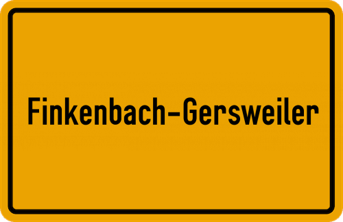 Ortsschild Finkenbach-Gersweiler