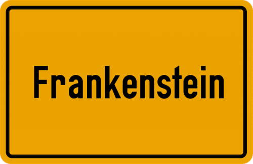 Ortsschild Frankenstein, Pfalz