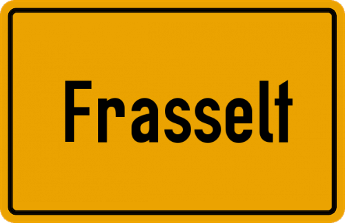 Ortsschild Frasselt, Niederrhein