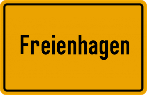 Ortsschild Freienhagen, Waldeck