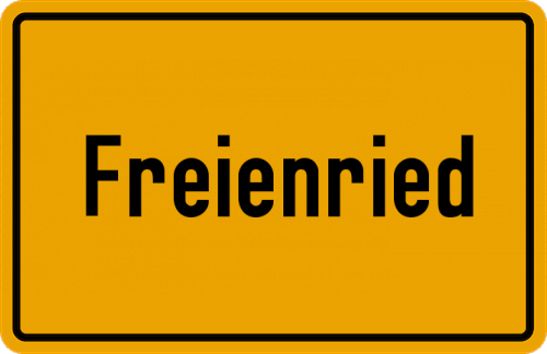 Ortsschild Freienried, Kreis Friedberg, Bayern