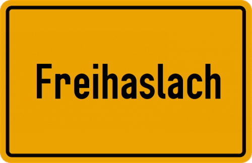 Ortsschild Freihaslach