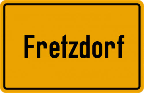 Ortsschild Fretzdorf