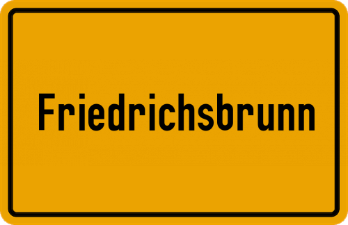 Ortsschild Friedrichsbrunn