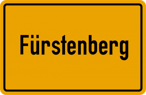 Ortsschild Fürstenberg, Kreis Büren, Westfalen