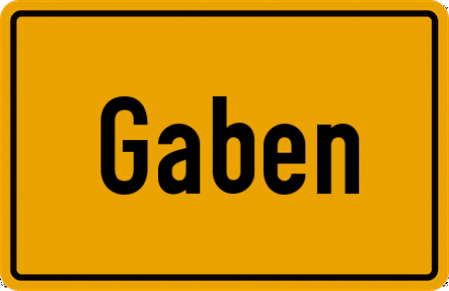 Ortsschild Gaben, Oberbayern