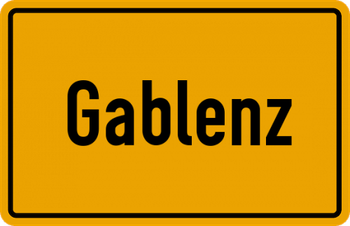 Ortsschild Gablenz, Niederlausitz