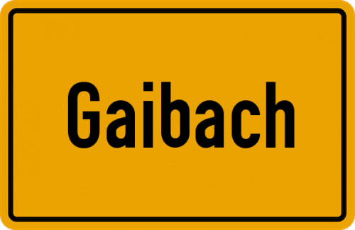 Ortsschild Gaibach