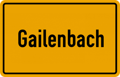 Ortsschild Gailenbach
