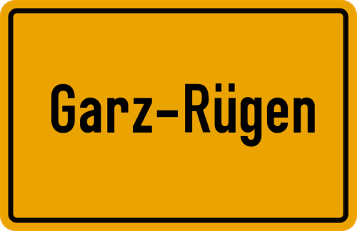 Ortsschild Garz/Rügen