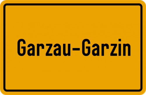 Ortsschild Garzau-Garzin