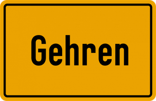Ortsschild Gehren, Thüringen